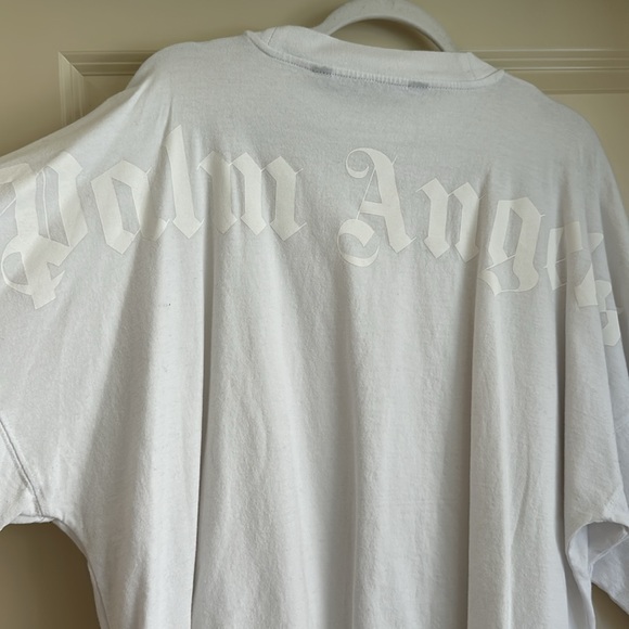 Palm Angels White Classic Logo Over T-Shirt Long Sleeve Crew Neck - Picture 9 of 13